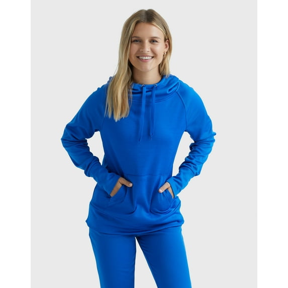 Hanes Sport Women's Performance Fleece Hoodie Awesome Blue/Awesome Blue Heather XL