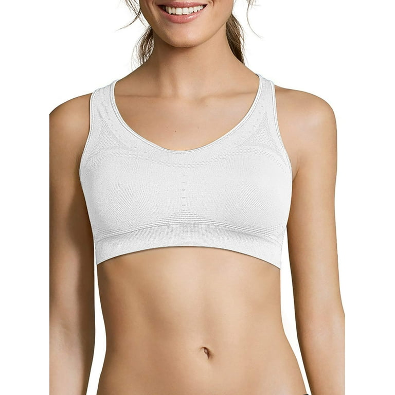 Hanes Seamless Racerback Moderate-Support Sports Bra with CoolDRI  Moisture-Wicking at  Women's Clothing store
