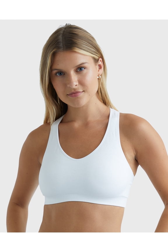 Sport Women's Seamless Racerback Sports Bra White 2XL