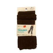 Hanes Style Essentials Ladies 3 Pair Trouser Socks, Java, Shoe Size 5-9