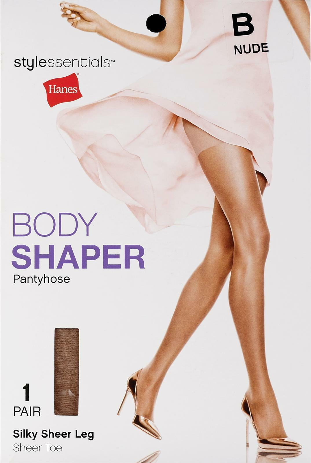 Hanes Stylessentials Body Shaper Pantyhose Nude Silky Sheer Leg