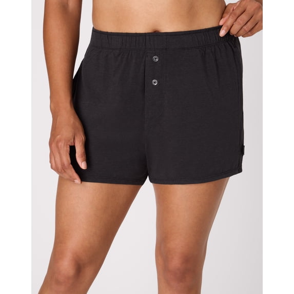 Hanes SuperSoft Women's Boxer Pajama Shorts, Originals , Viscose from Bamboo Black XS