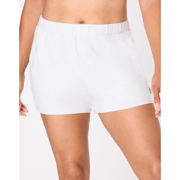 Hanes SuperSoft Women's Boxer Pajama Shorts, Originals , Viscose from Bamboo Ceramic Grey XS