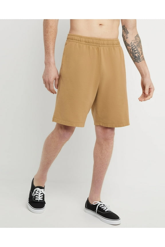 Sweat Shorts Men's Garment Dyed Midweight Elastic Waist Drawcord 8 inseam