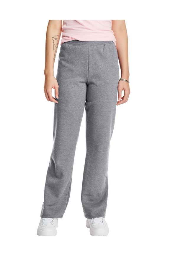 Sweatpants Women's Fleece Open Bottom Midweight EcoSmart Elastic Waistband