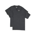 thumbnail image 1 of Hanes T-Shirt 2-Pack Pocket Tee Short Sleeve Men Lay Flat Collar Value sz S-2XL, 1 of 3