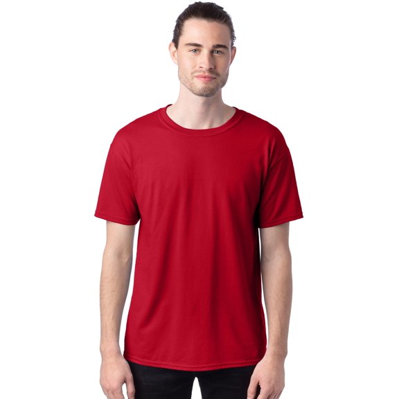 Hanes T-Shirt 4-Pack Mens Crewneck ComfortBlend EcoSmart Short Sleeve Lay Flat