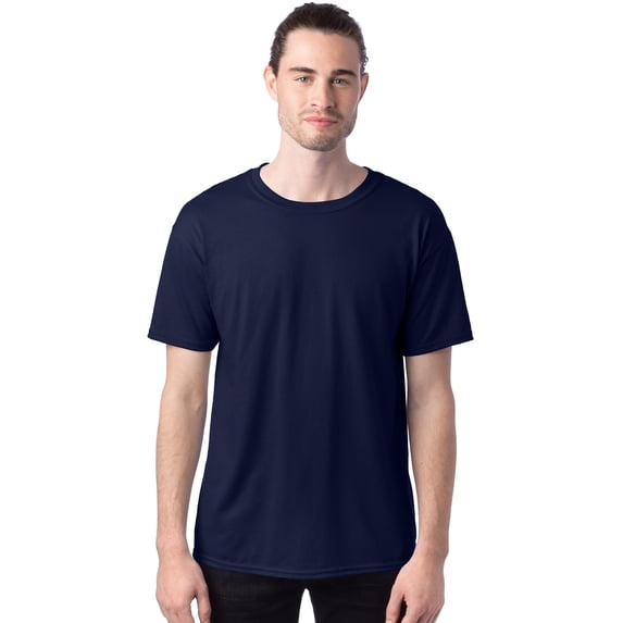 Hanes Men's Ecosmart T-Shirt Pack of 4, Navy, Small