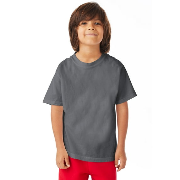 Hanes T-Shirt Kids' Garment Dyed Cotton Boys Girls Short Sleeve Tee Crewneck XS-XL