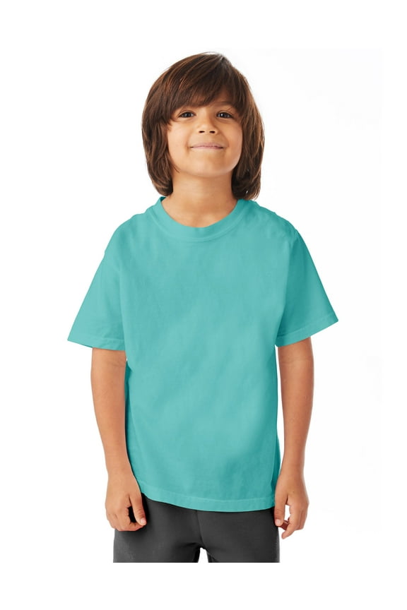 T-Shirt Kids' Garment Dyed Cotton Boys Girls Short Sleeve Tee Crewneck XS-XL