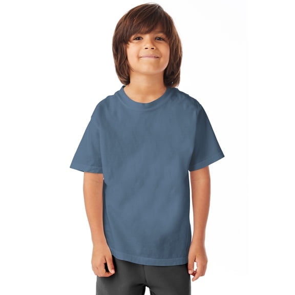 Hanes T-Shirt Kids' Garment Dyed Cotton Boys Girls Short Sleeve Tee Crewneck XS-XL
