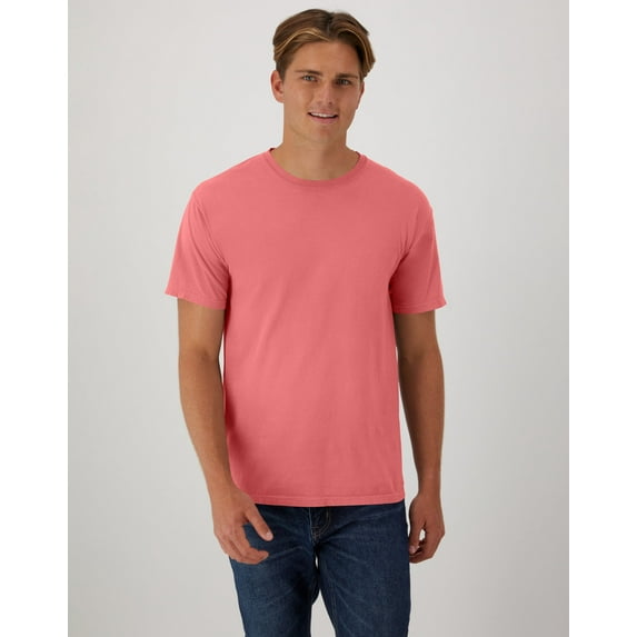 Hanes T-Shirt Unisex Garment Dyed Cotton Short Sleeve Tee Crewneck S-3XL