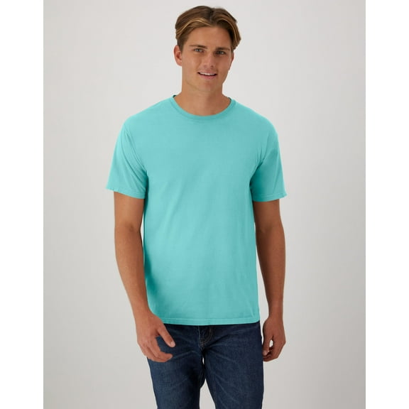 Hanes T-Shirt Unisex Garment Dyed Cotton Short Sleeve Tee Crewneck S-3XL