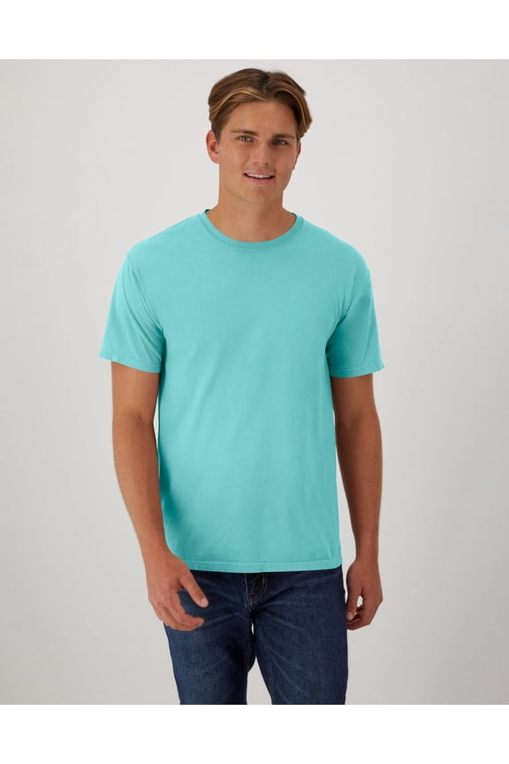 Hanes T-Shirt Unisex Garment Dyed Cotton Short Sleeve Tee Crewneck S-3XL