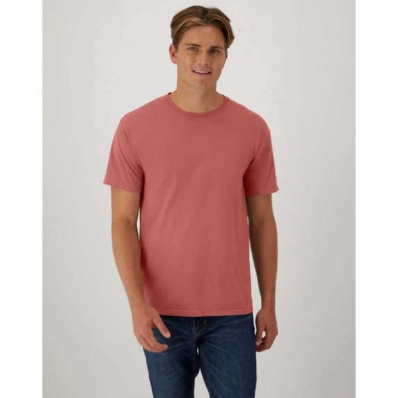 Hanes T-Shirt Unisex Garment Dyed Cotton Short Sleeve Tee Crewneck S-3XL