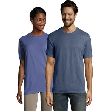 Hanes T-Shirt Unisex Garment Dyed Cotton Short Sleeve Tee Crewneck S-3XL