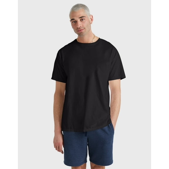 Hanes T-Shirt Unisex Garment Dyed Cotton Short Sleeve Tee Crewneck S-3XL