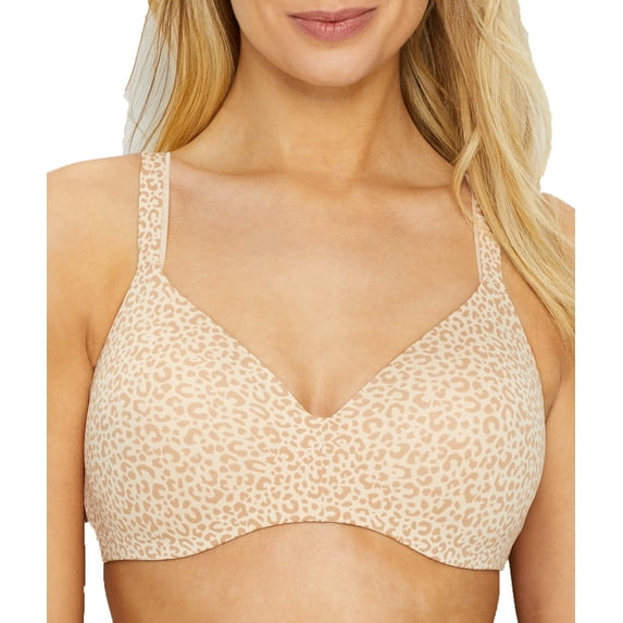 Hanes T-Shirt Wirefree Bra (HU03) Classic Leopard Print, 38B