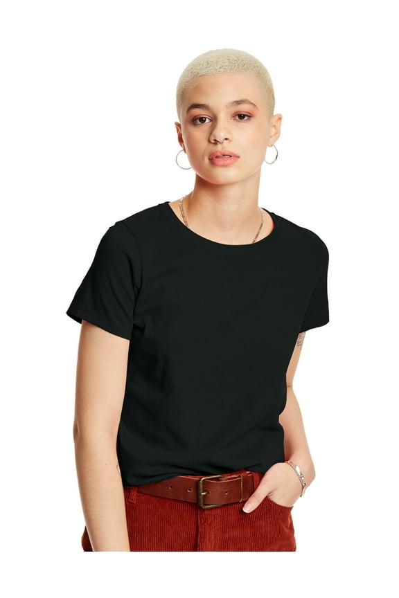 T-Shirt Womens Short Sleeve Crewneck Relaxed Fit Jersey ComfortSoft Cotton