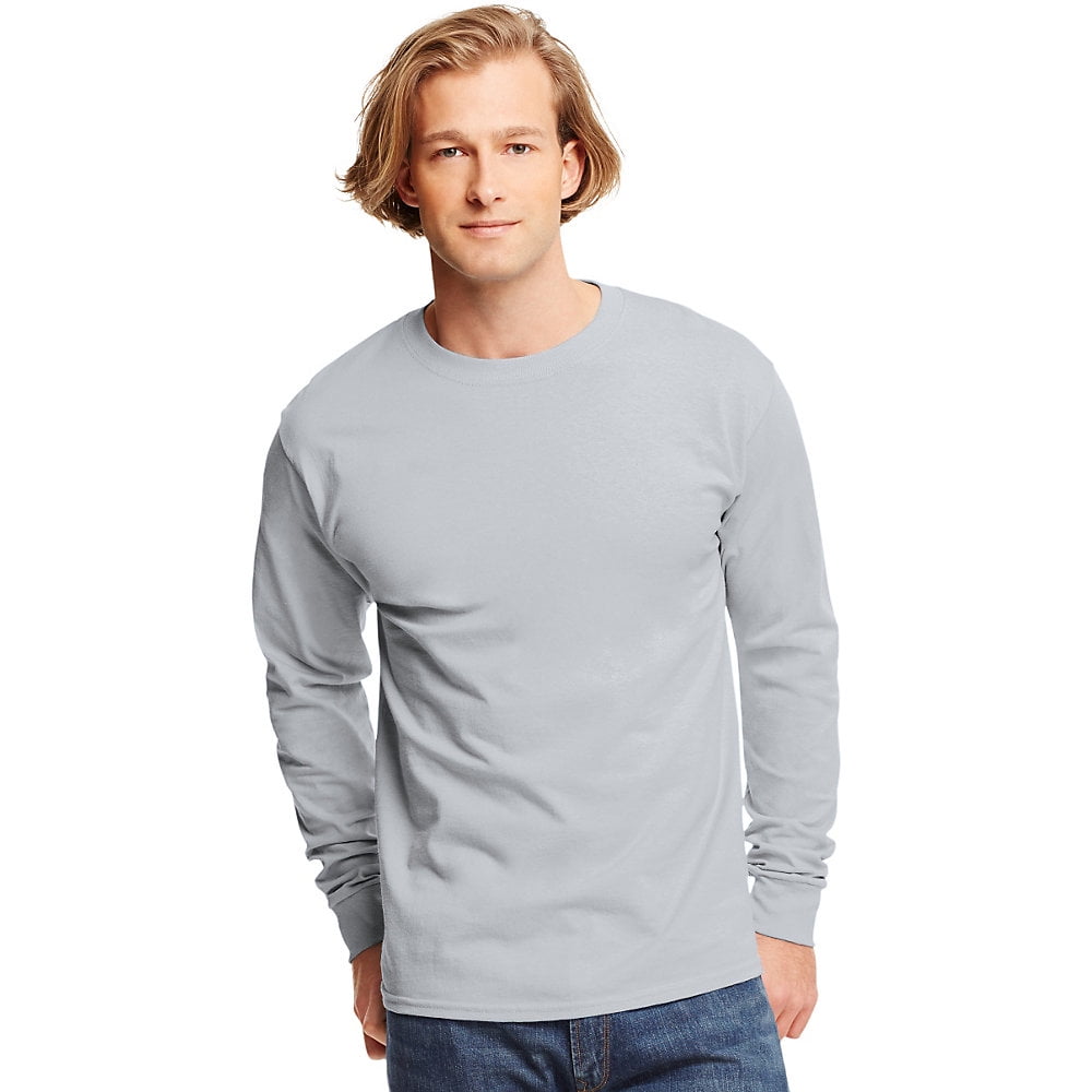 Hanes Men's and Big Men's Authentic Long Sleeve Tee, up to Size