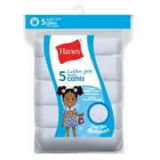 Girls Cami White 5-Pack Hanes TAGLESS Toddler Soft 100% cotton Camisole straps
