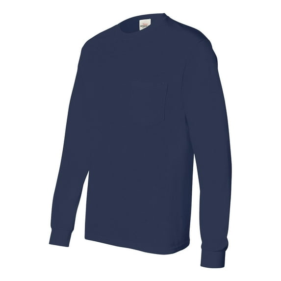 Hanes - Tagless Long Sleeve T-Shirt with a Pocket