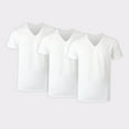 thumbnail image 1 of Tall Man T-Shirt Undershirt, 3-Pack, Cotton V-Neck Undershirts, White (Big & Tall Sizes), 1 of 8