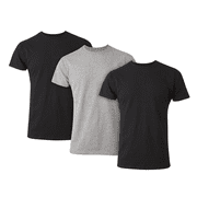 Hanes Tall Man T-Shirt, 3-Pack, Long Length Cotton Undershirt, Black/Grey Big & Tall Sizes