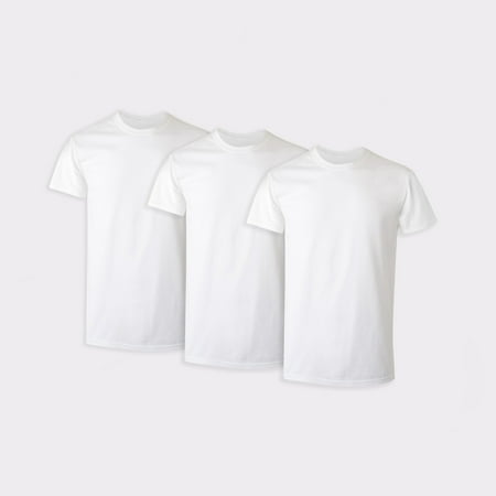 Hanes Tall Man Cotton Undershirt, Longer Length, Crewneck, White, 3-Pack (Big & Tall Sizes)