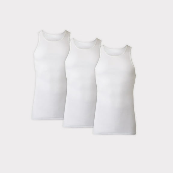 Hanes Tall Man Tank Undershirt Pack with Longer Length, Cotton, 3-Pack (Big & Tall Sizes)