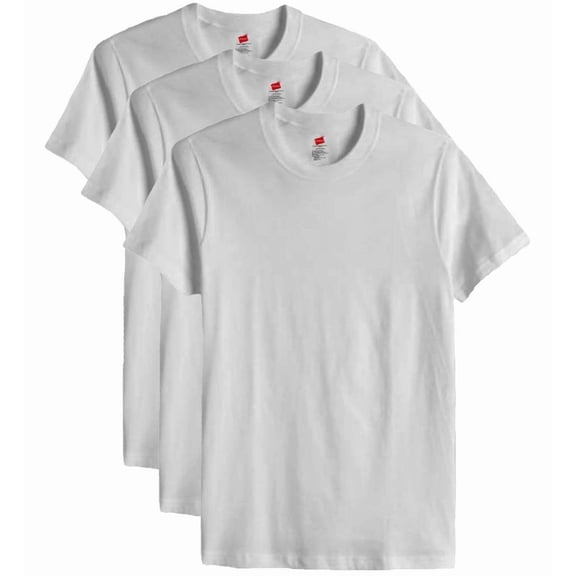 Hanes Tall Men's Undershirts Crew Neck 3-Pack White 4XLT #1202C