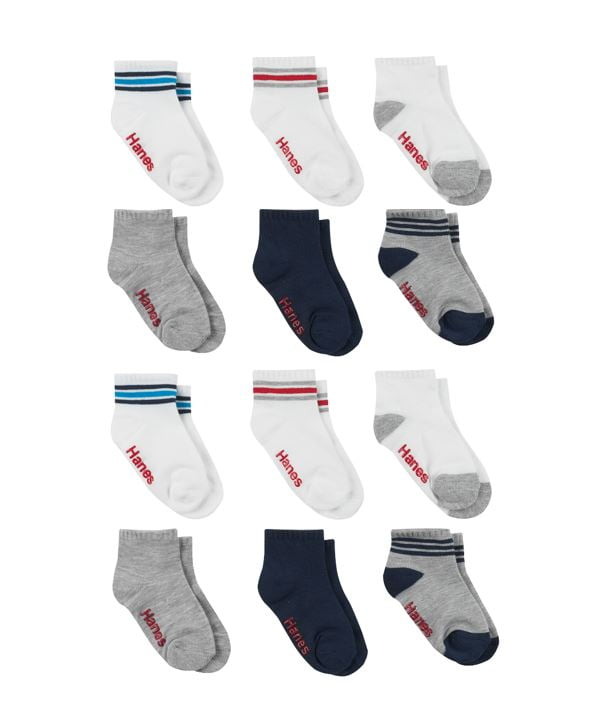 Hanes Toddler Boy Ankle Socks, 12 Pack, Sizes 6M5T