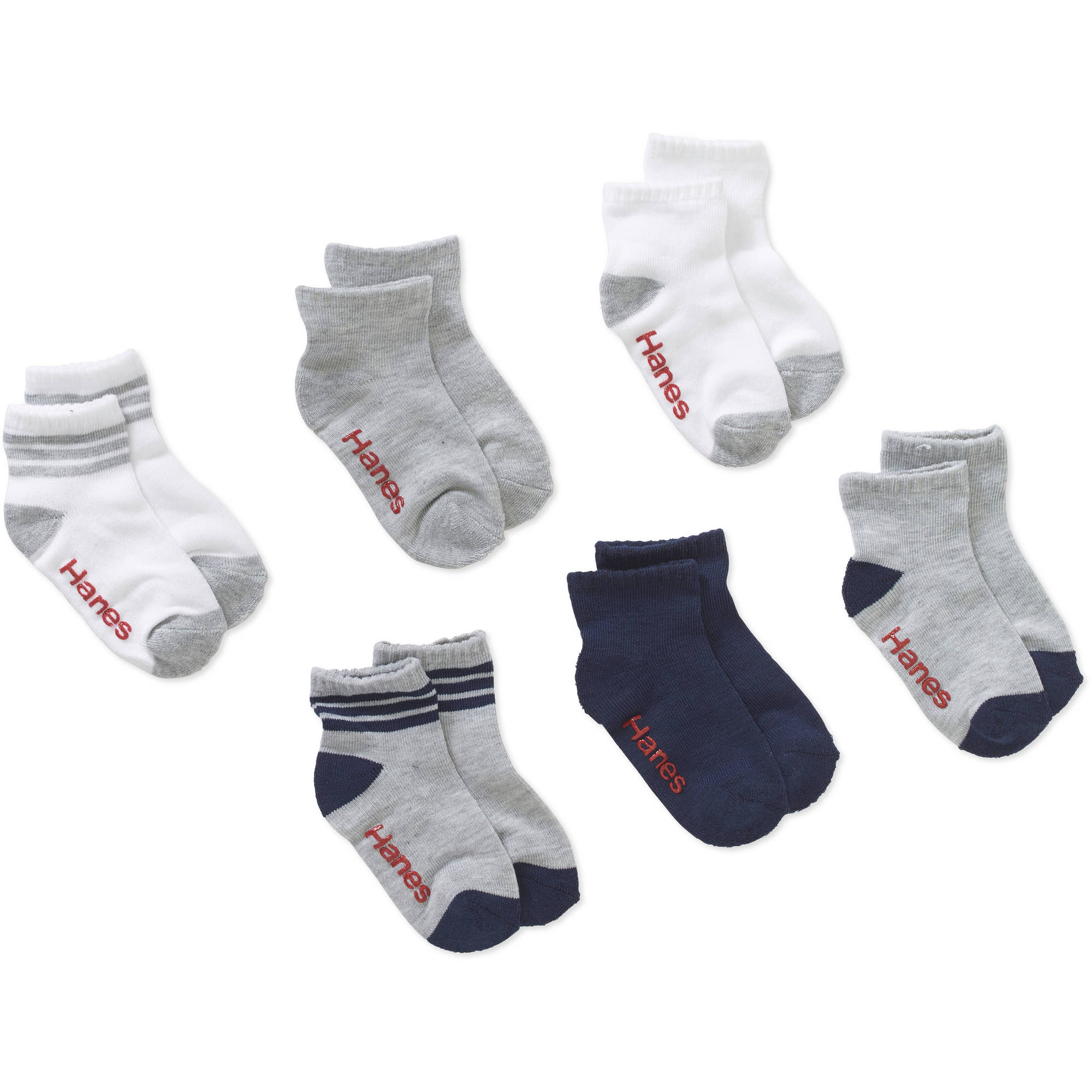 Hanes Toddler Boy Ankle Socks, 6 Pack, Sizes 6M-5T - image 1 of 3