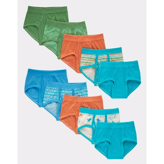 Hanes Toddler Boy Brief 10-Pack Underwear Pure Comfort Super Soft Tagless Smooth