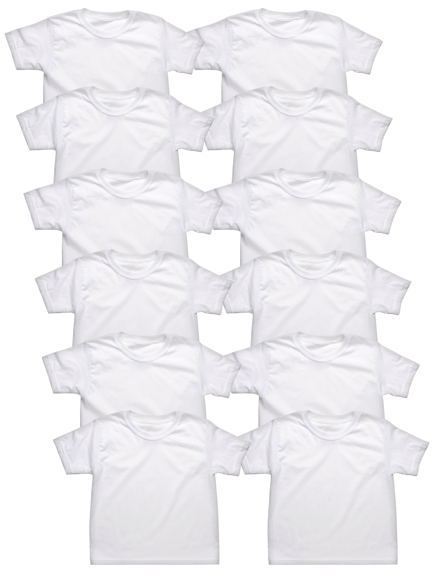 Hanes Toddler Boy Crew Undershirt, 12 Pack Bundle, Sizes 2T4T