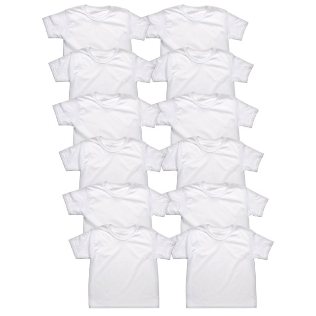 Hanes Toddler Boy Crew Undershirt, 12 Pack Bundle, Sizes 2T4T