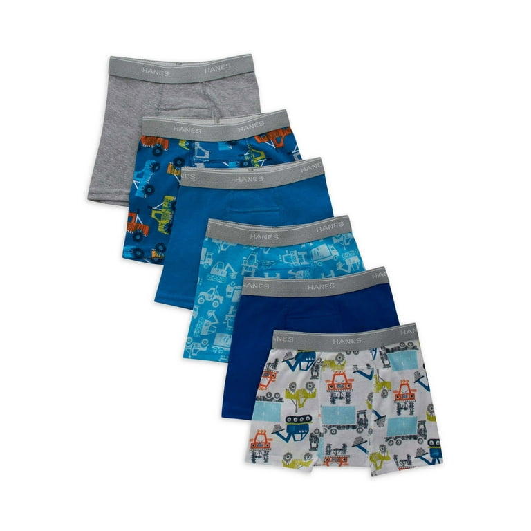 Hanes Toddler Boy Potty Trainer Boxer Brief Underwear, 6 Pack, Sizes 2T-4T