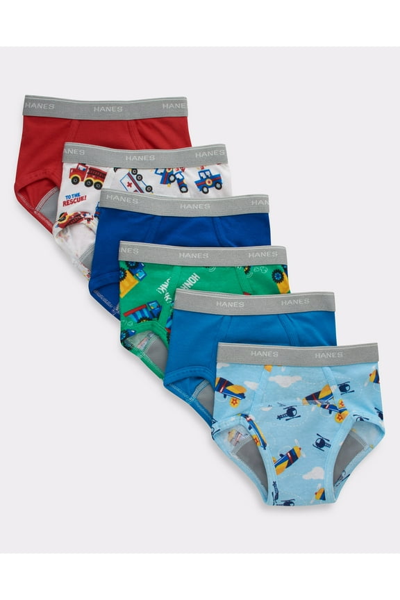 Toddler Boys' Potty Trainer Brief Underwear, 6-Pack Assorted 4