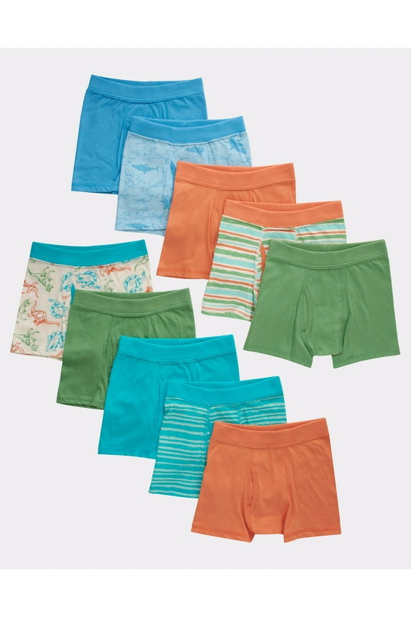 Boxer Briefs 10-Pack Toddler Boys Pure Comfort Cotton Smooth Soft Tagless