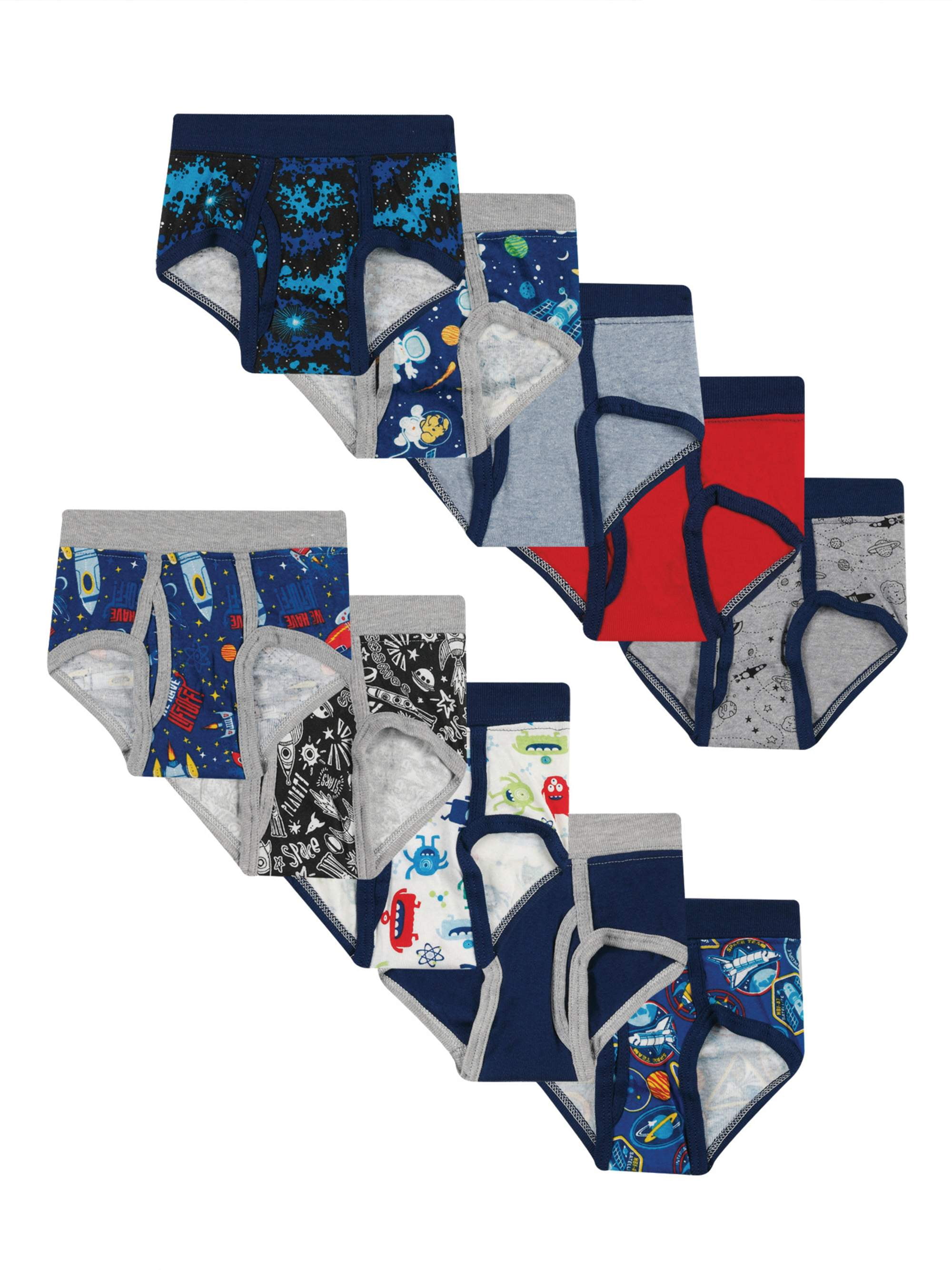 New In Package 10-Pack Toddler Boys Size 2T/3T Tagless Briefs, Hanes Pure  Comfort, Variety of Colors and Prints Auction