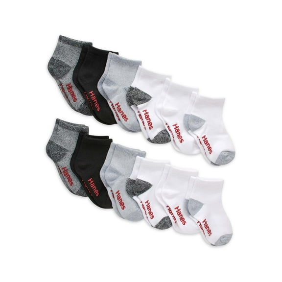 Hanes Toddler Boys Ankle Socks, 12 Pack, Sizes 12M-5T