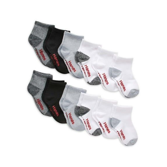 Hanes Toddler Boys Ankle Socks, 12 Pack, Sizes 12M-5T
