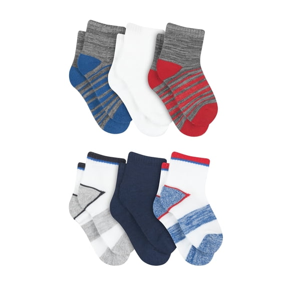 Hanes Toddler Boys' Ankle Socks 6-Pack Assorted 2/3T