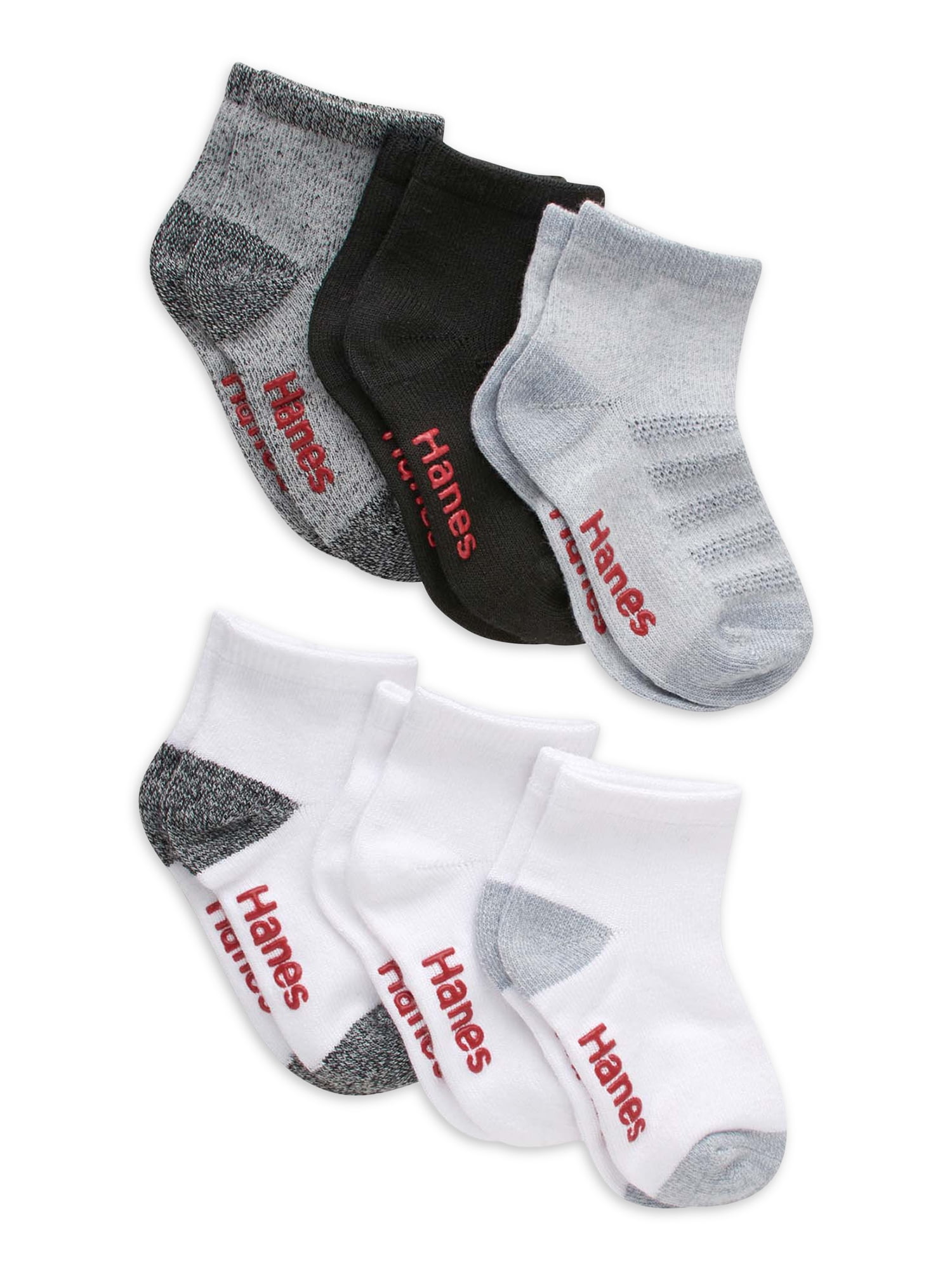 Hanes Toddler Boys Ankle Socks 6 Pack Sizes 12M 5T Walmart