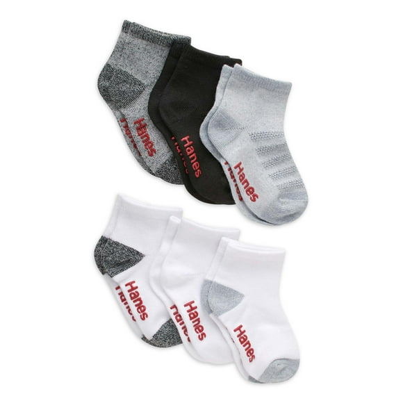 Hanes Toddler Boys Ankle Socks, 6 Pack, Sizes 12M-5T