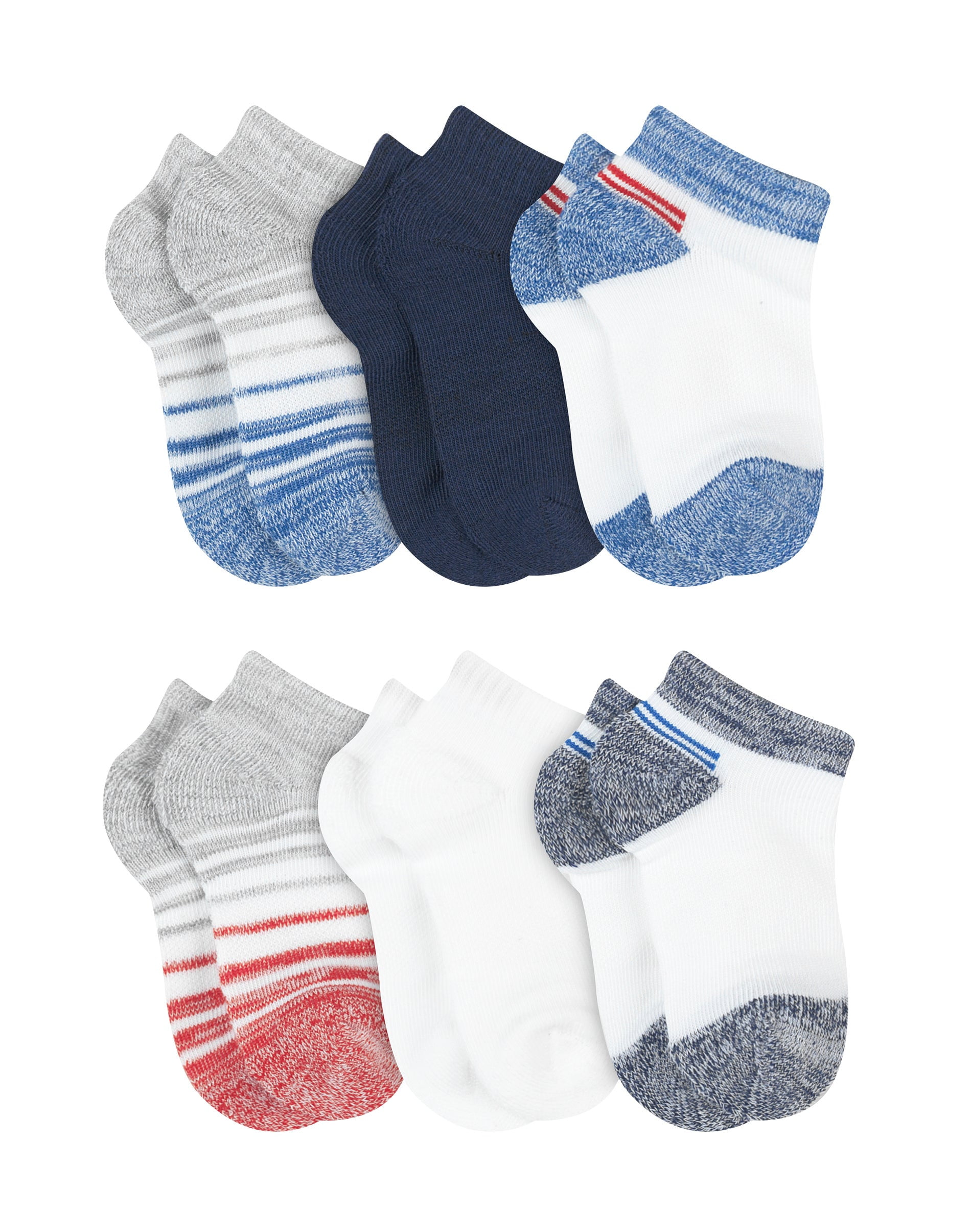 Hanes Toddler Boys' Low Cut Socks 6-Pack Assorted 4/5T