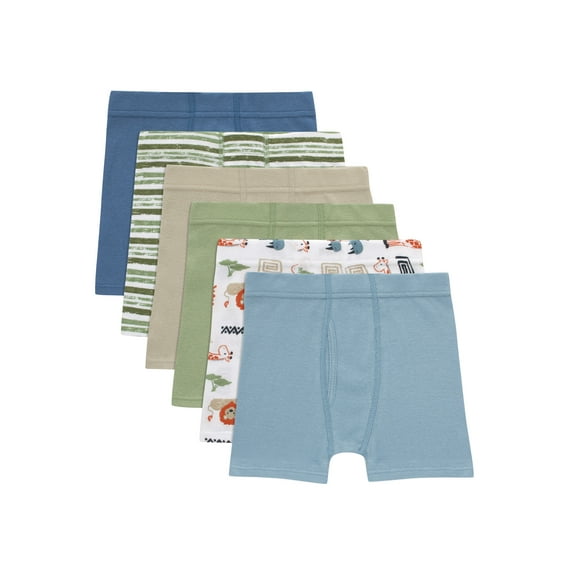 Hanes Toddler Boys' Pure Comfort Organic Cotton Boxer Briefs, Assorted, 6-Pack