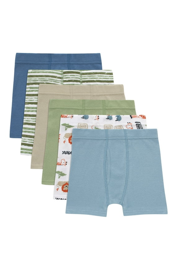 Toddler Boys' Pure Comfort Organic Cotton Boxer Briefs, Assorted, 6-Pack