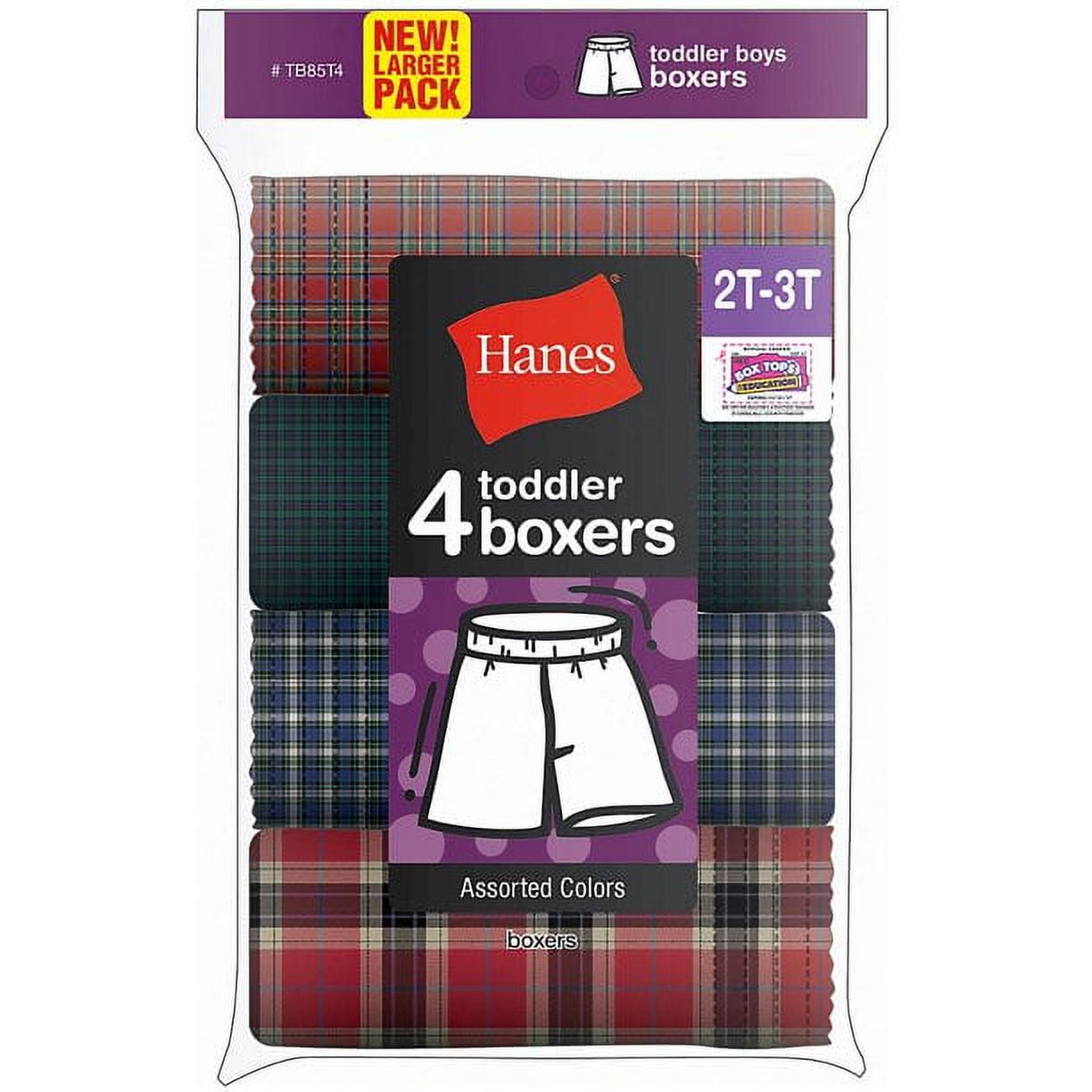 Hanes Toddler Boys Tartan Boxer Underwear, 4-Pack - Walmart.com