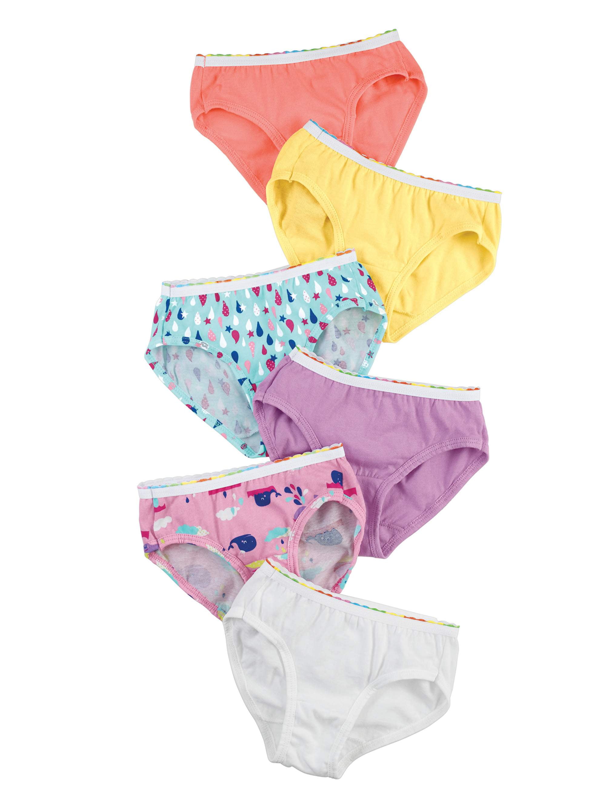 Hanes Toddler Girl Tagless Brief Panty, 6 Pack, Sizes 2T5T